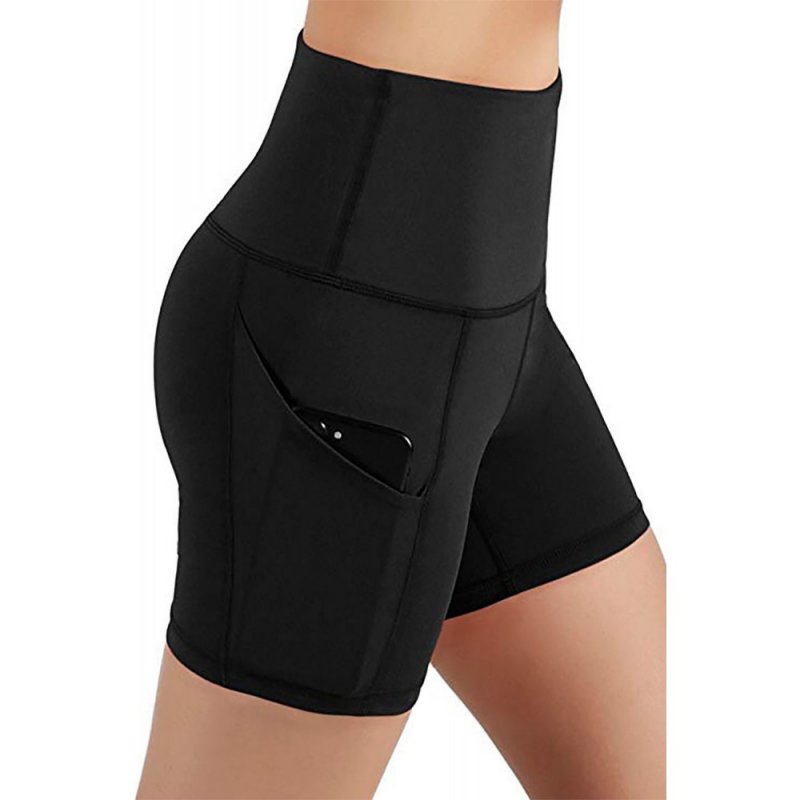 Black High Waist Short Legging with Pocket