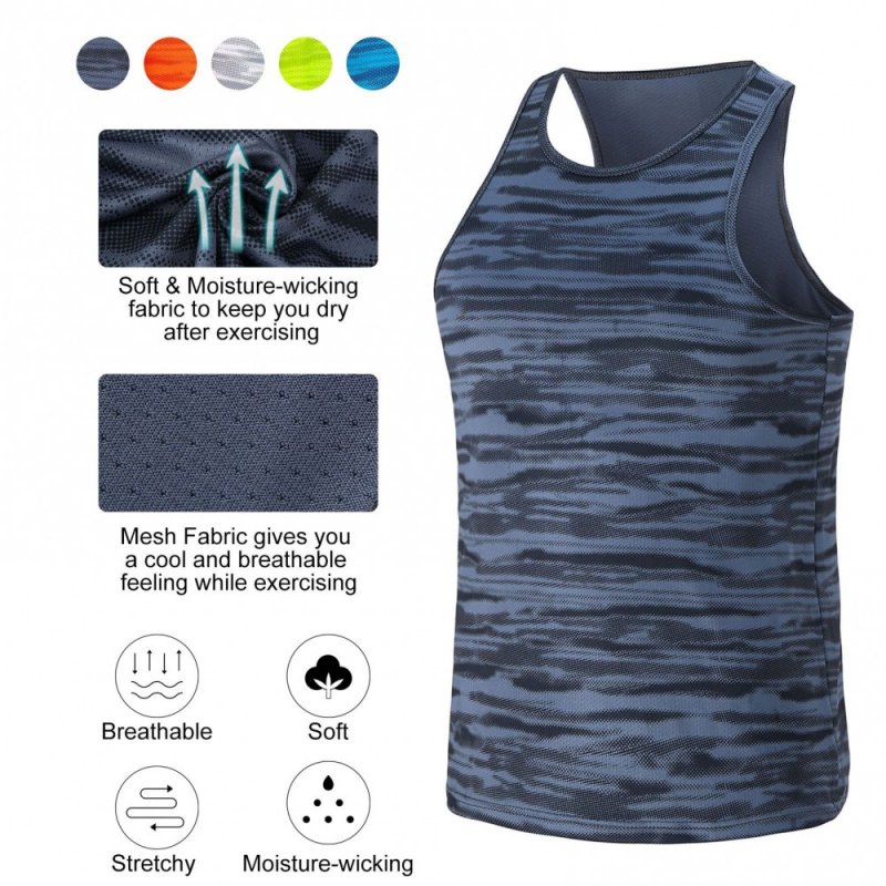 Men Sports Tank Top Sleeveless Loose Fit Quick-dry Breathable Basketball Training Athletic Gym Tops